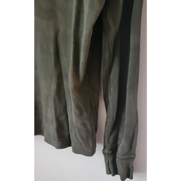 American Eagle Mens XL Green Camouflage Long Sleeve Logo Waffle Knit Shirt - Picture 3 of 5